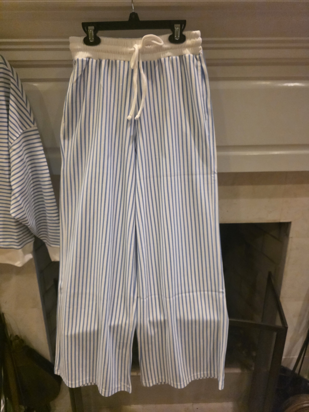 Zenana Outfitters Blue & White Striped Wide Leg Pants Set - Picture 3 of 5